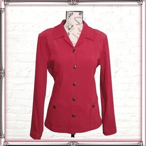 Vintage Christopher & Banks Red Suede Lightweight Jacket Shacket Size Sm